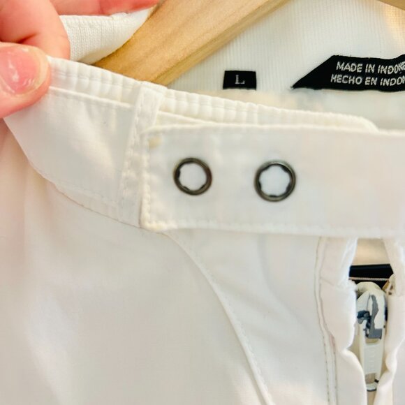 Members Only White Bomber Jacket Mens Size Large Windbreaker Cafe Racer 80s - Picture 7 of 10